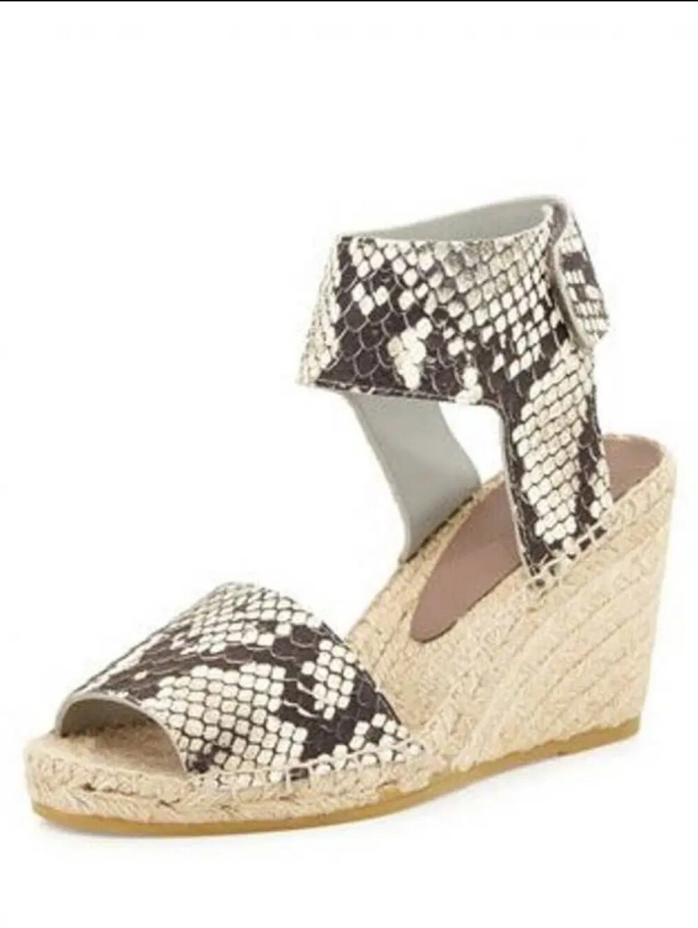 Vince Sophie Python-Print Leather Espadrille Wedge